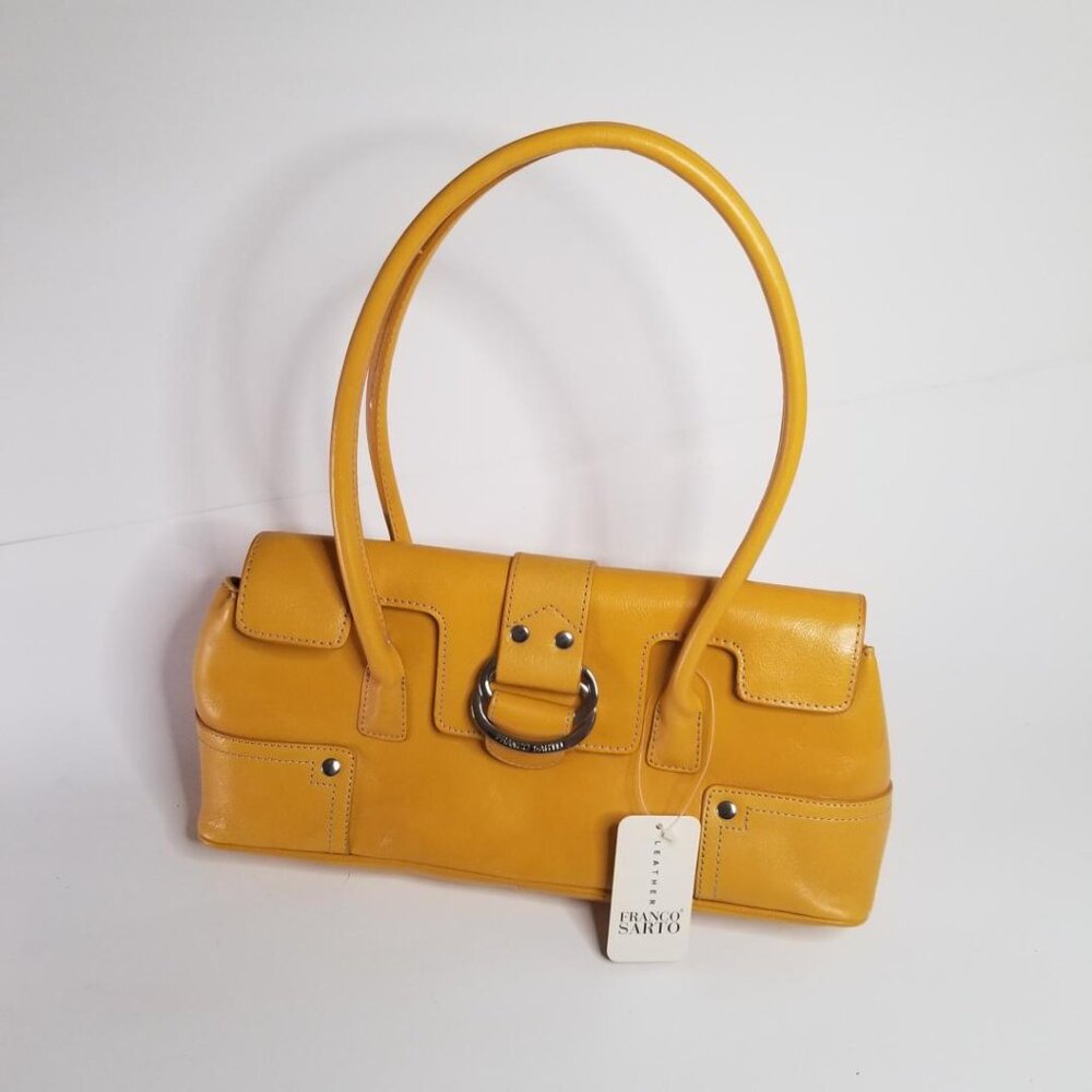 Franco Sarto Satchel Handbag Saffron Fruit Punch Leather - Brand New with Tags